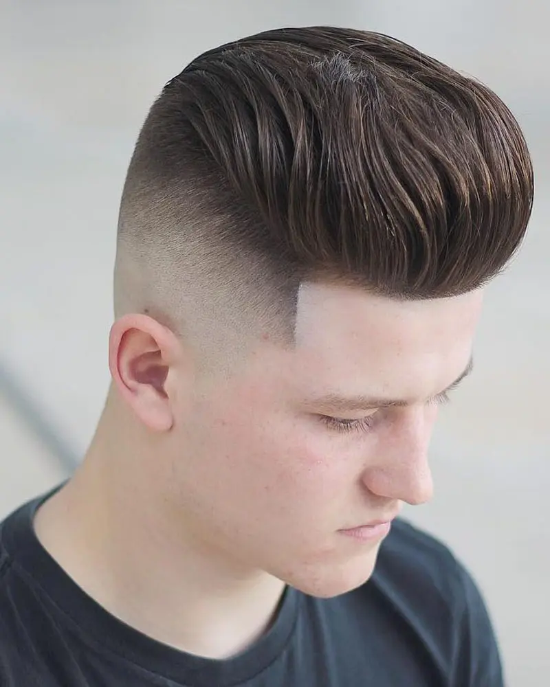 High Fade With Pompadour: 