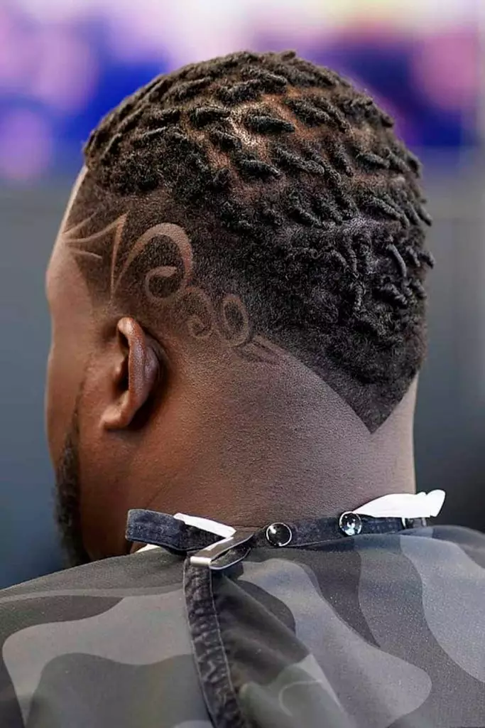 short Twists With Design Black Men