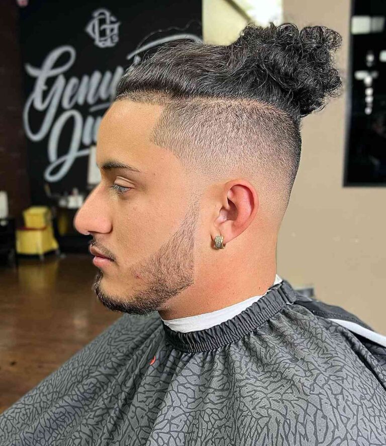 Low Fade Taper Man Bun 