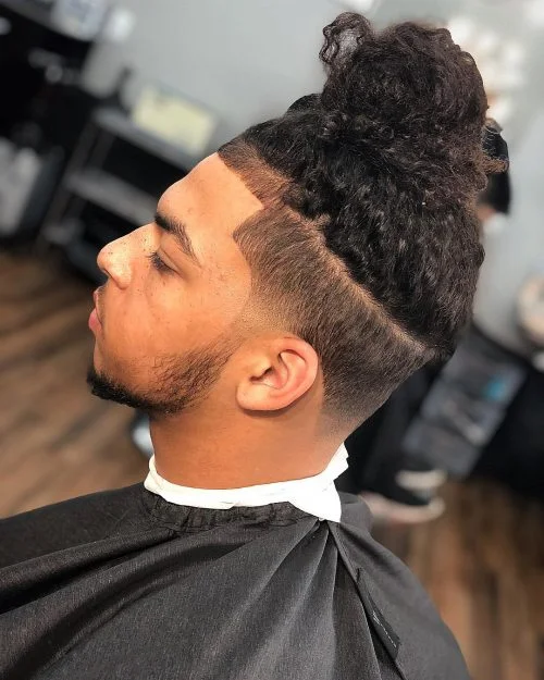 Low Fade Taper Man Bun 