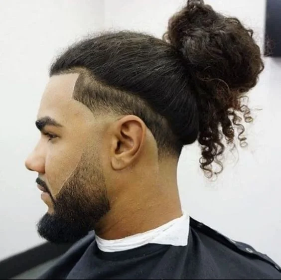 Low Fade Taper Man Bun 