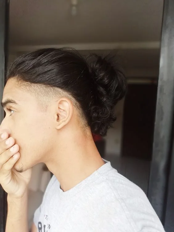 Low Fade Taper Man Bun 