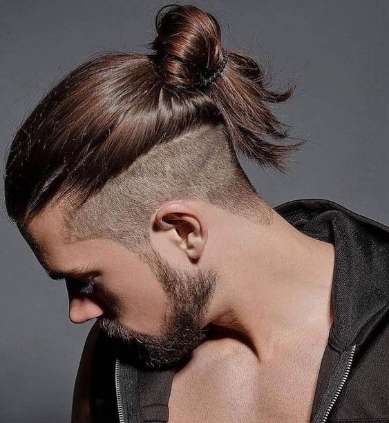 Low Fade Taper Man Bun 