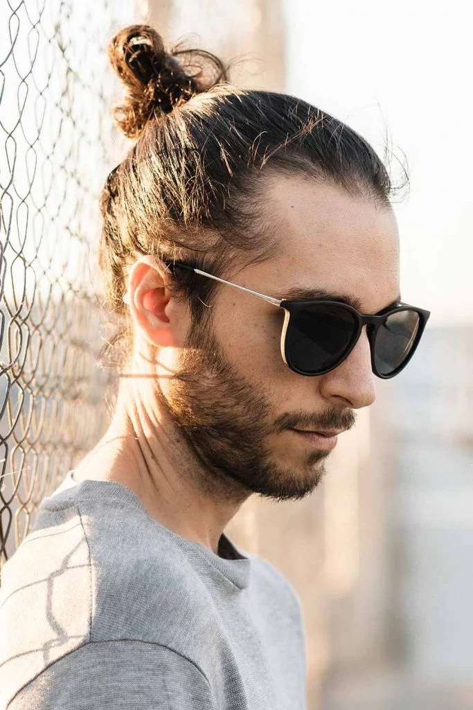 Low Fade Taper Man Bun 