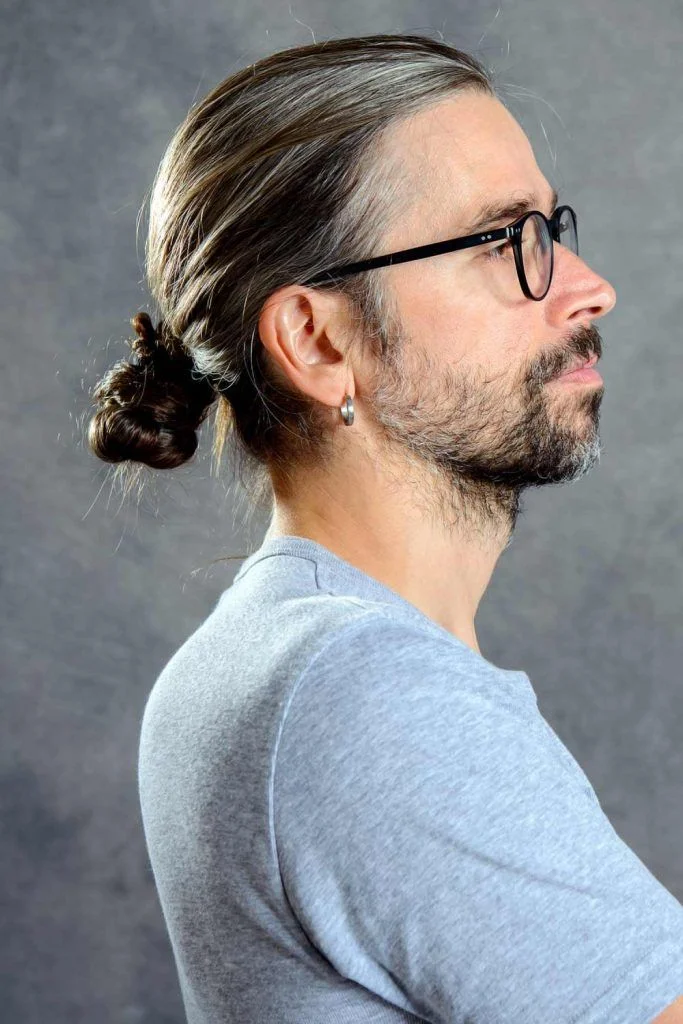 Low Fade Taper Man Bun 