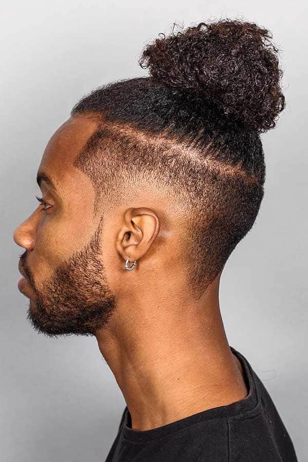 Low Fade Taper Man Bun 