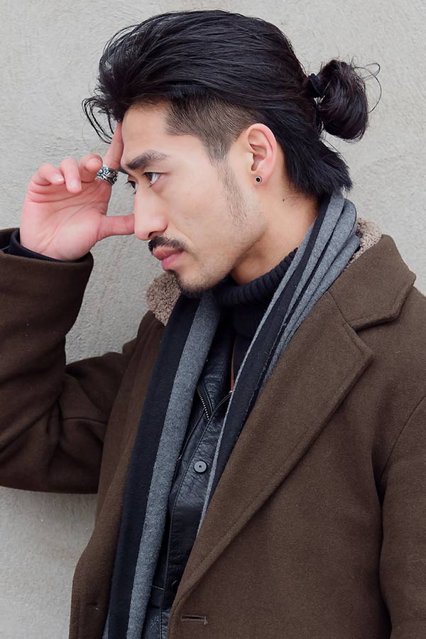 Low Fade Taper Man Bun 