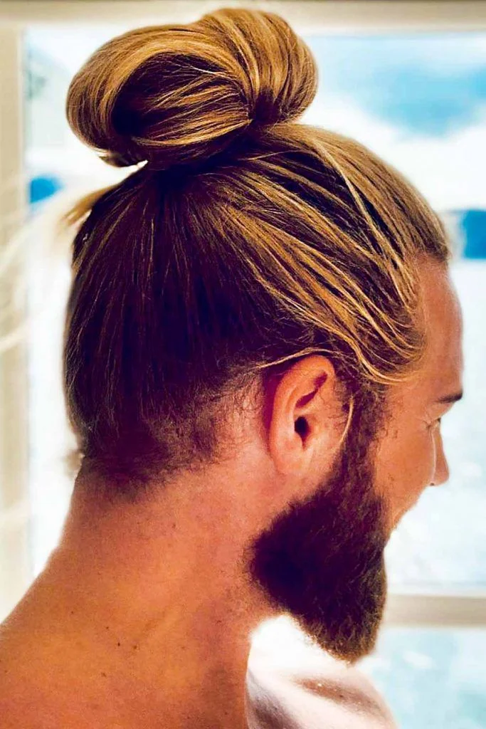 Low Fade Taper Man Bun 