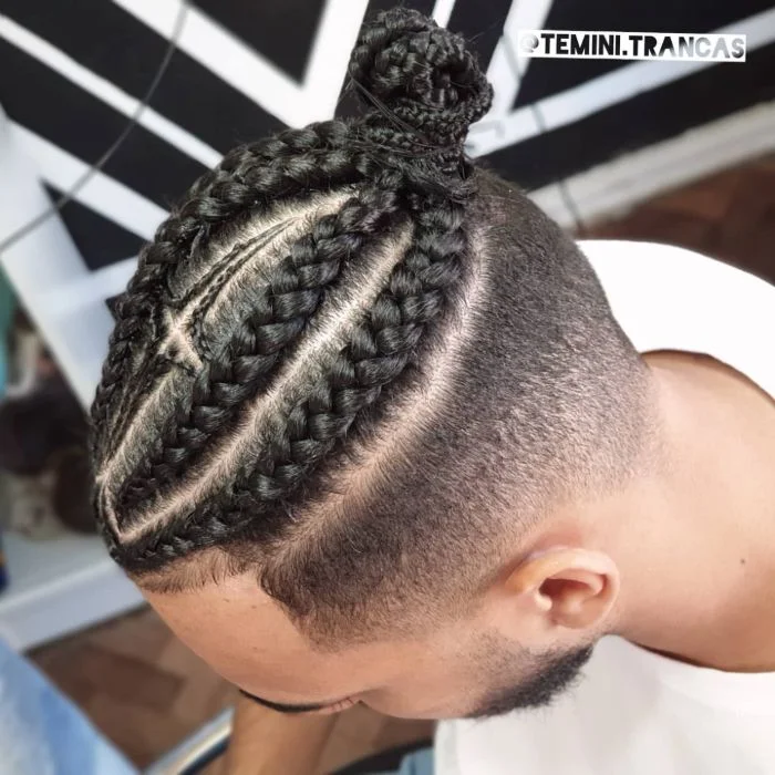 Low Fade Taper Man Bun 