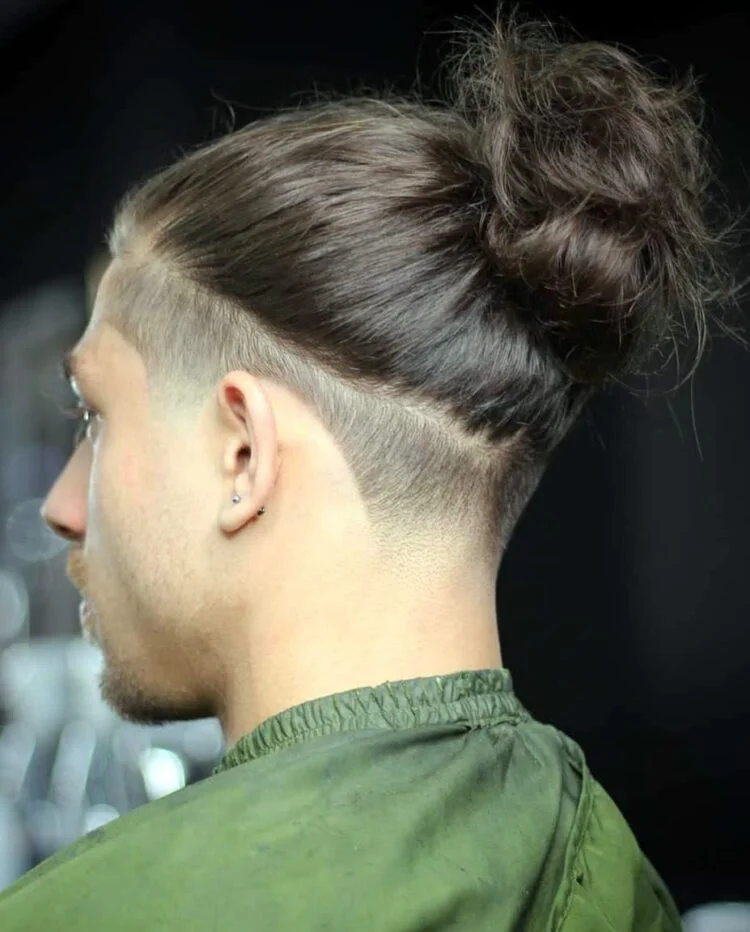 Low Fade Taper Man Bun 