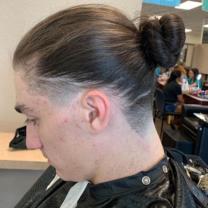 Low Fade Taper Man Bun 