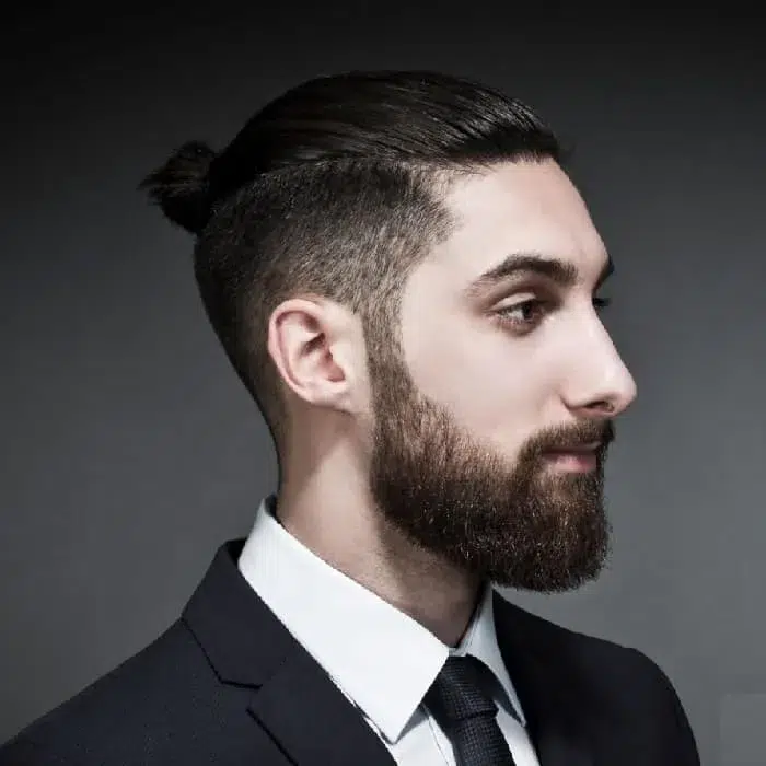 Low Fade Taper Man Bun 