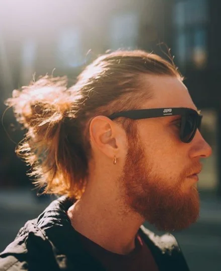 Low Fade Taper Man Bun 