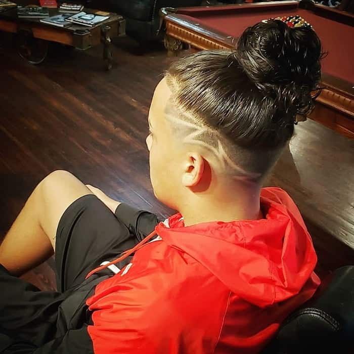 Low Fade Taper Man Bun 