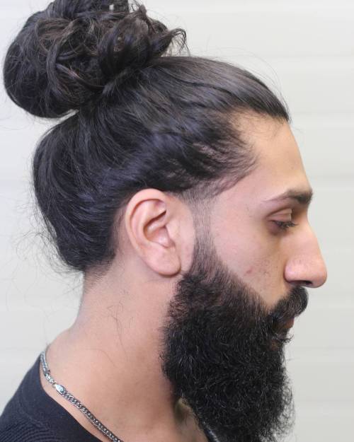 Low Fade Taper Man Bun 