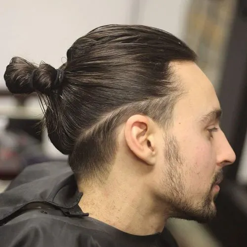 Low Fade Taper Man Bun 