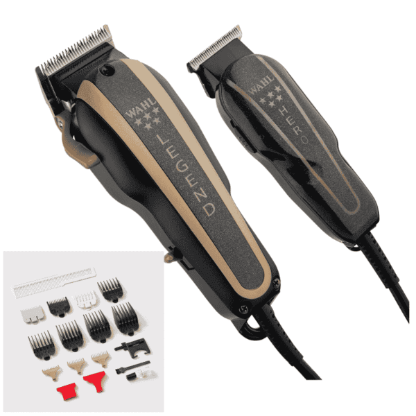 Wahl Professional 5-Star Barber Combo 8180 - Legend Clipper and Hero T-Blade Trimmer Set for Men's Grooming