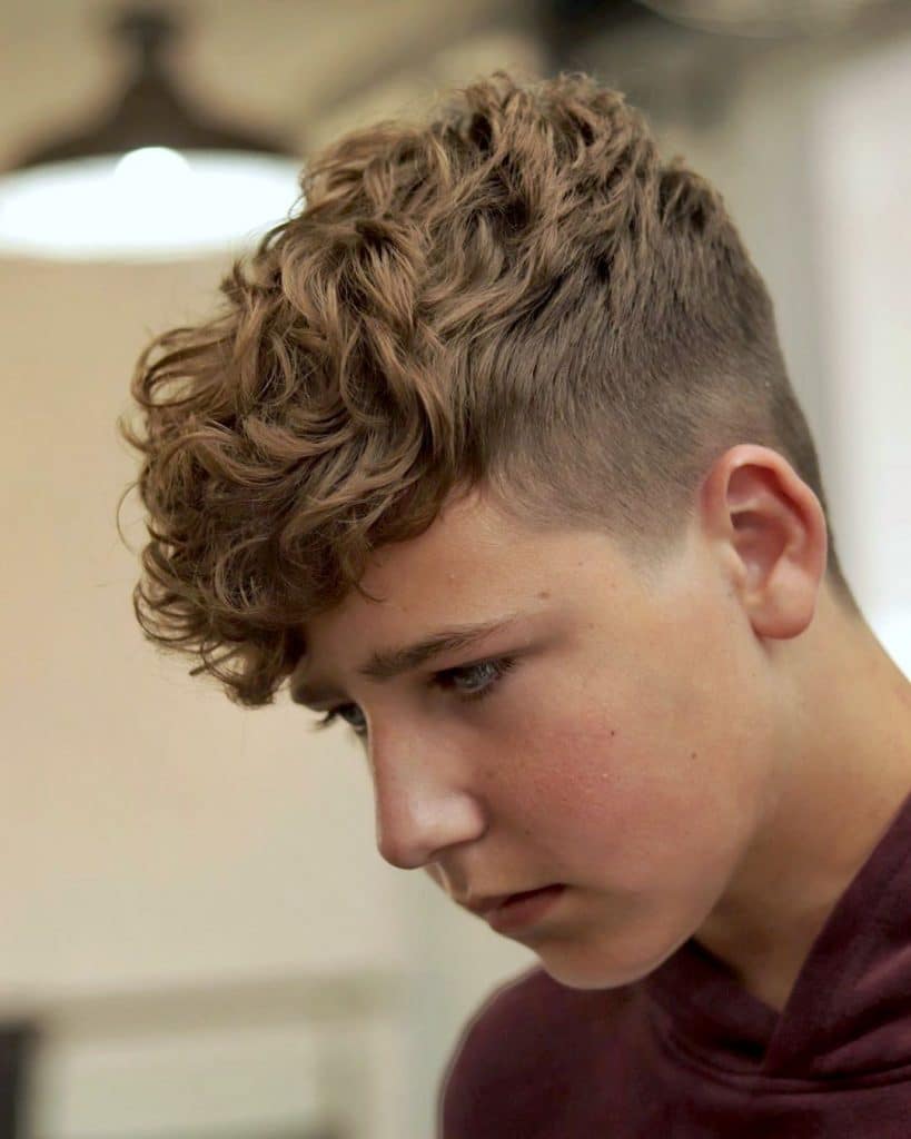 Curly Hair Mixed High Fade