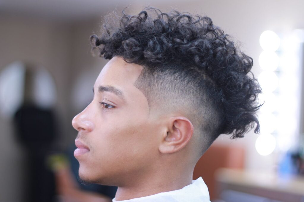Curly Top with Drop Skin Fade