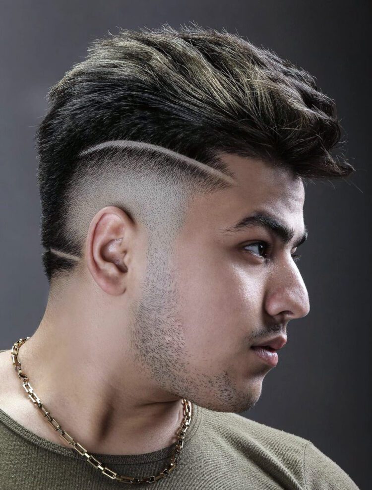 High Drop Fade with Slits