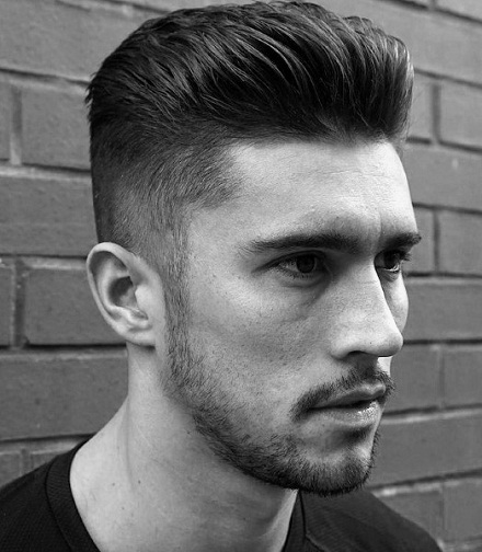 Brushed Back Short Hair